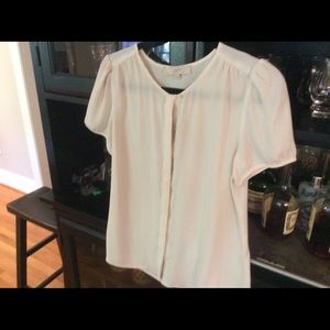 Silky cream Loft button blouse.