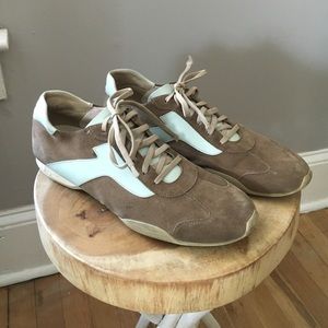 Salvatore Ferragamo Men's suede tennis shoe