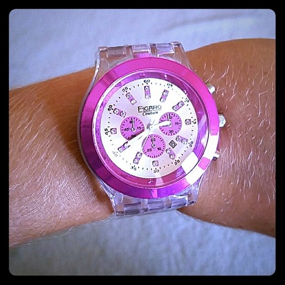 Clear band figaro couture watch