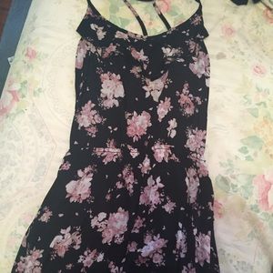Black and Pink Floral Dress