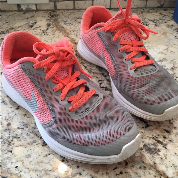 Cute and comfy orange n grey Nikes