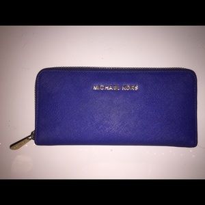 Royal Blue MK Jet Set Wallet