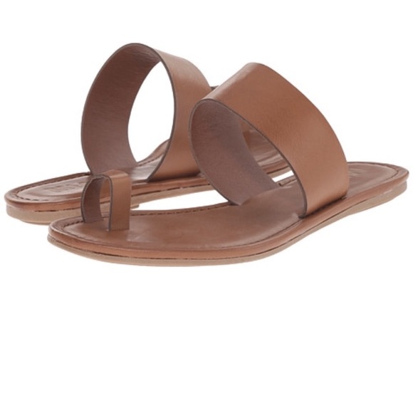 Brown Open Back Flat Sandals