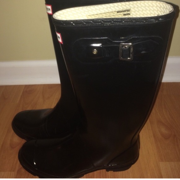 Hunter Huntress Wide Calf Glossy Boots