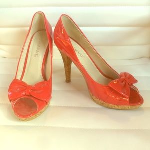 Adorable Red Peep Toe Heels