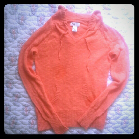 Junior SO Orange Knit Pullover Size M
