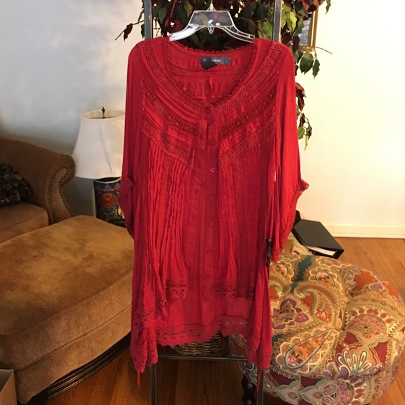 🎀 Dark Red 3/4 Sleeve Tunic/Blouse 🎀