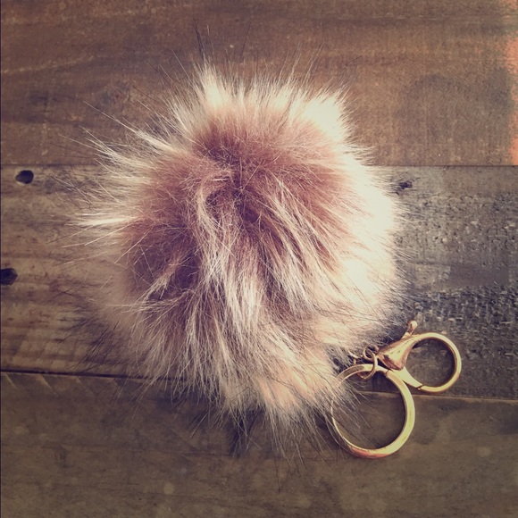 Accessories - NWT Brown Faux Fur Pouf Keychain Keyfob Accessories - NWT Brown Faux Fur Pouf Keychain Keyfob