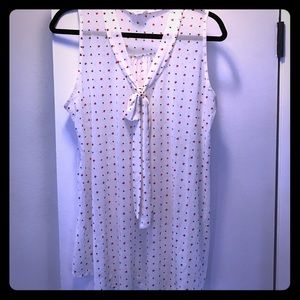 Maternity tie collar sheer sleeveless blouse