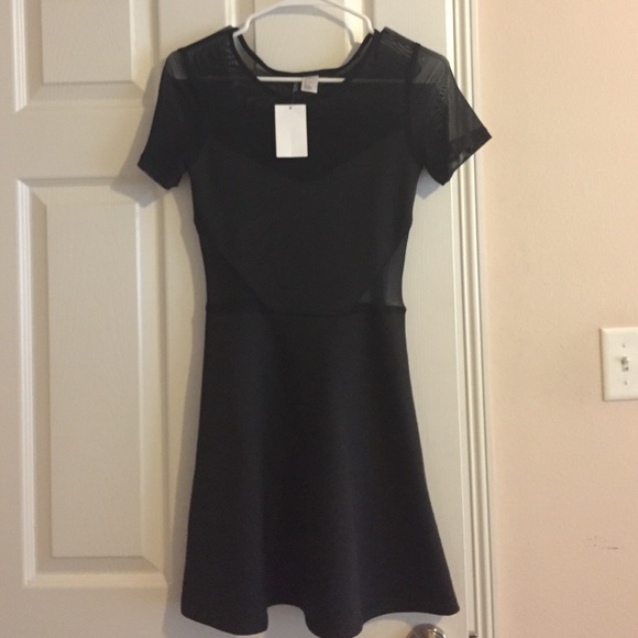 H&M see thru mesh short sleeve dress