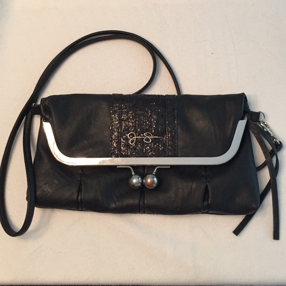 Jessica Simpson Black Crossbody w/ glitter accent