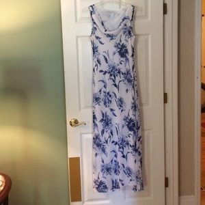 Rosanna white/blue floral print sleeveless dress