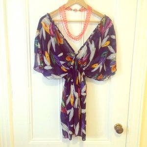 Deep V Flowy Beach Cover-Up/Dress, M 🏖