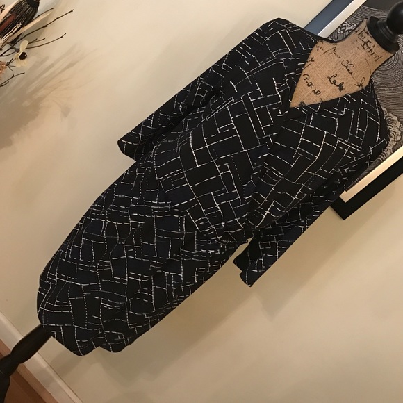 WHITE HOUSE BLACK MARKET stretch fabric wrap dress