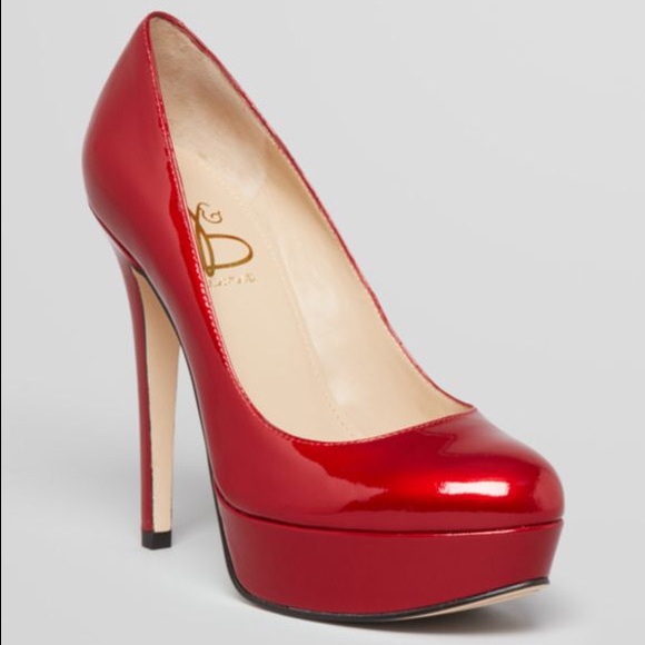 Joan & David Red Patent Pump