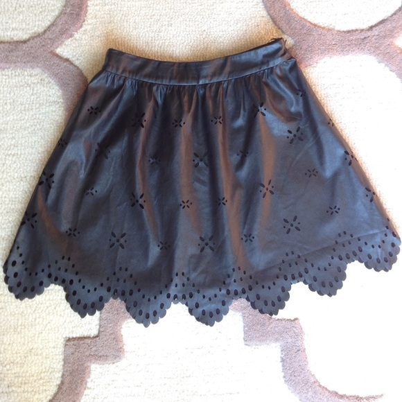 Laser Cut Faux Leather Skirt - Sparkle and Fade - Picture 2 of 5