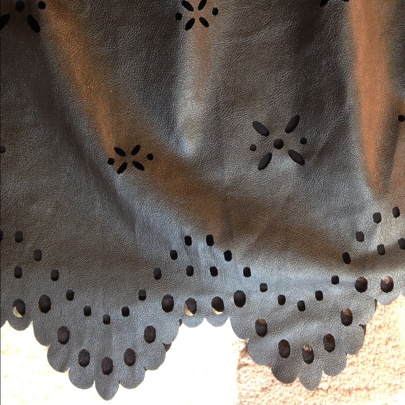 Laser Cut Faux Leather Skirt - Sparkle and Fade - Picture 3 of 5