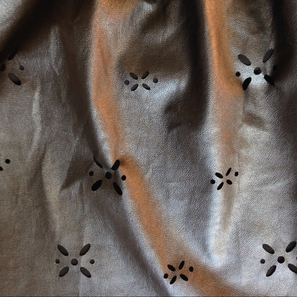 Laser Cut Faux Leather Skirt - Sparkle and Fade - Picture 4 of 5