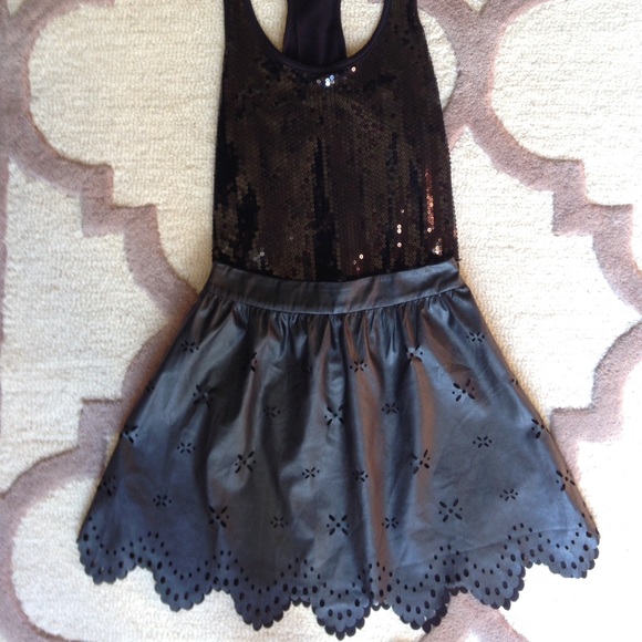 Laser Cut Faux Leather Skirt - Sparkle and Fade - Picture 5 of 5