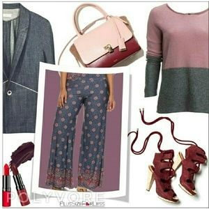 Floral Jean Printed Palazzo Pants