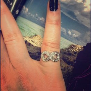 Sterling Silver Infinity Ring with CZ Baguettes