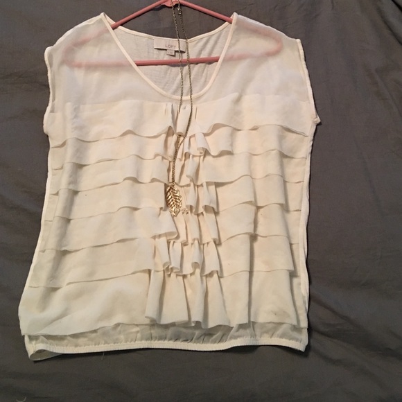 Ann Taylor Loft Ruffled Shirt - Picture 1 of 2