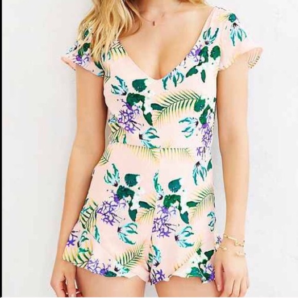 For the love and lemons palm print romper