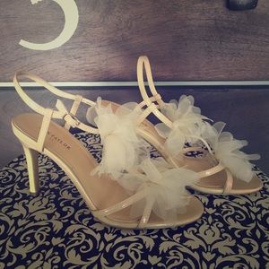 Ann Taylor Nude Floral Heels