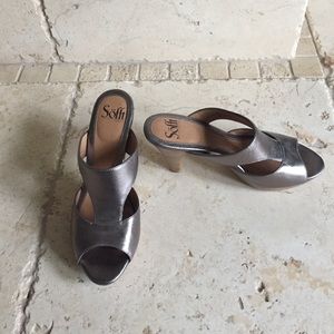 Silver heels by Sofft.