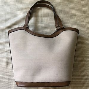 💕BEIGE & BROWN TRIMMING BAG💕 FINAL $!