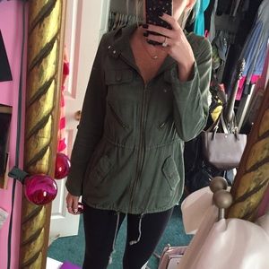 Hunter green light fall jacket