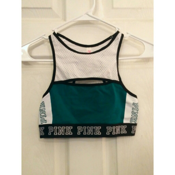 VS Pink Green Mesh Sport Bra