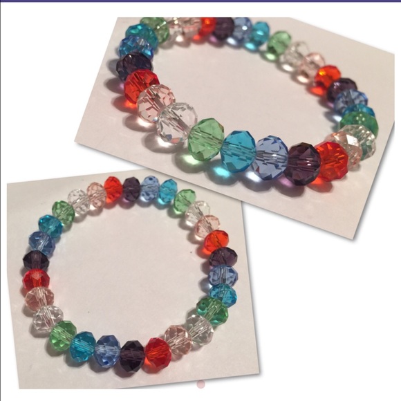 💐(1) NEW Crystal Faceted Multi-Color Bclt - Picture 2 of 2