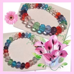 💐(1) NEW Crystal Faceted Multi-Color Bclt