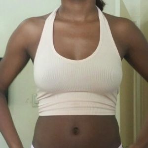 Salmon color halter top