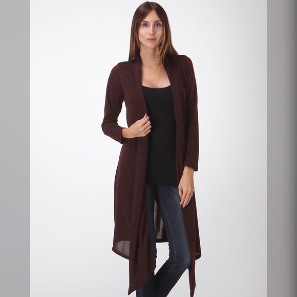 Sweaters - Brown Cardigan  Plus Size and Regular Size