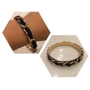 Black and Gold Bangle Bracelet