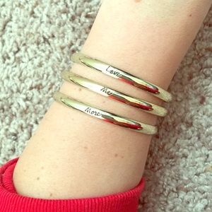 VS Love, Me, More Gold Bangles