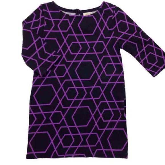 EUC Crewcuts 4t navy/purple geometric print tunic