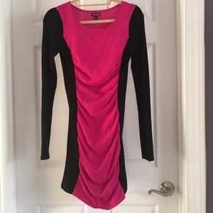 Long Sleeve Ruched Express Dress