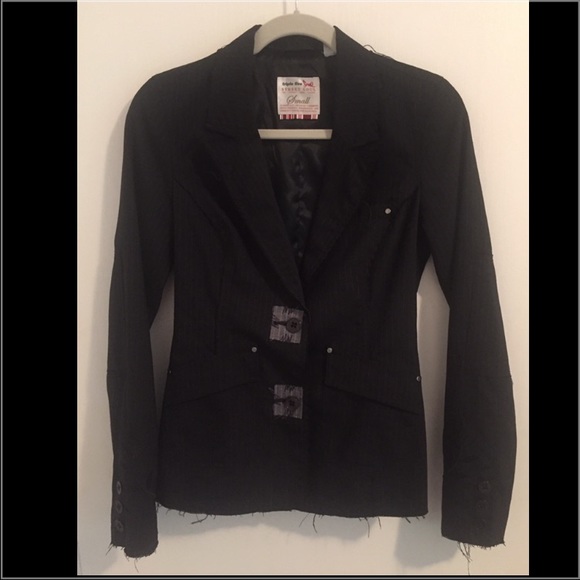 Triple five Soul PinStriped Black Blazer