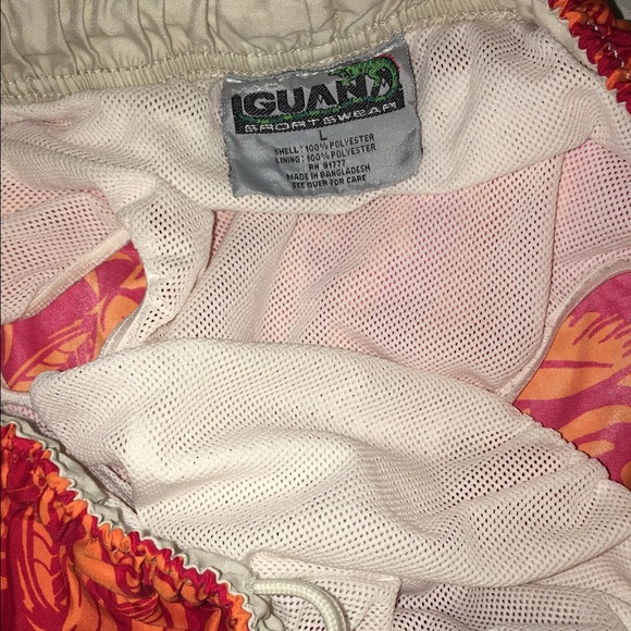 Red/Orange Iguana Sportswear Swim Trunks - Picture 3 of 3