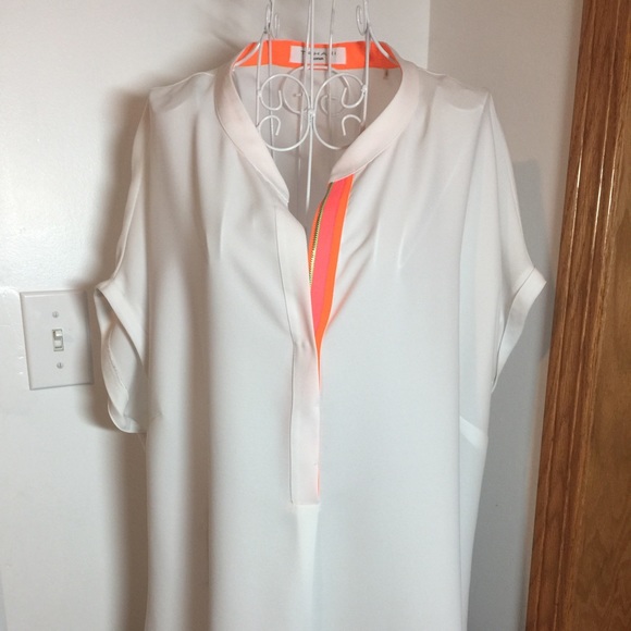 Sleek Tunic  orange trim gold accent