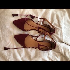 Steve Madden / Madden Girl Maroon Tie Flats