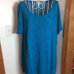 Blue:Teal angled Sweater Organic Fabric