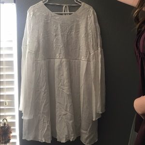 Lulu's White Bell Sleeve Dress