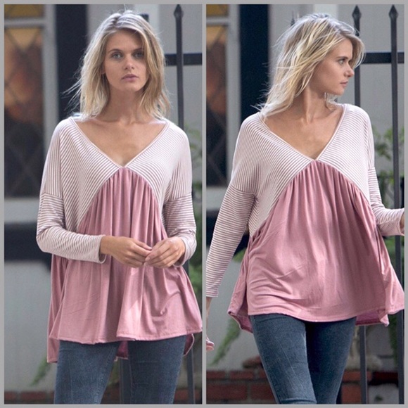 Mauve Striped Long Sleeve - Picture 2 of 3