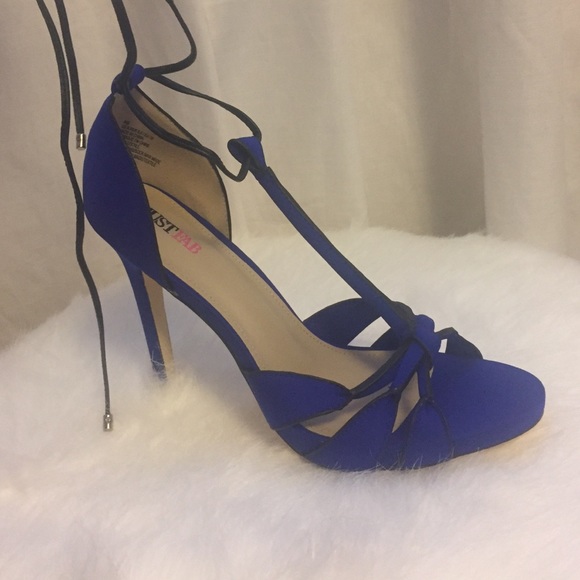 Strappy cobalt blue heels