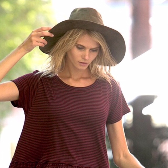 Wine Striped Baby Doll Top - Picture 3 of 3