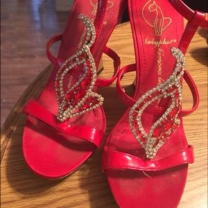 Pat leather red baby phat wedge